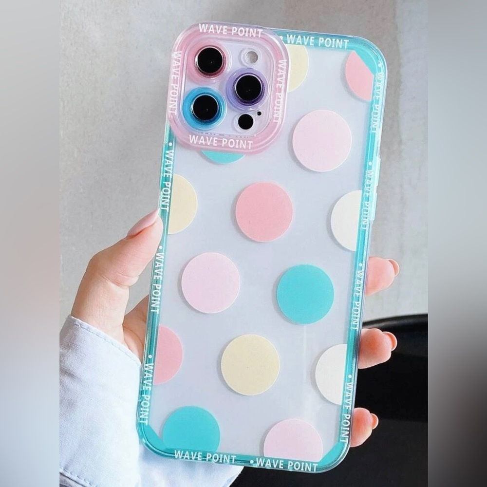 Polka dot clear phone case